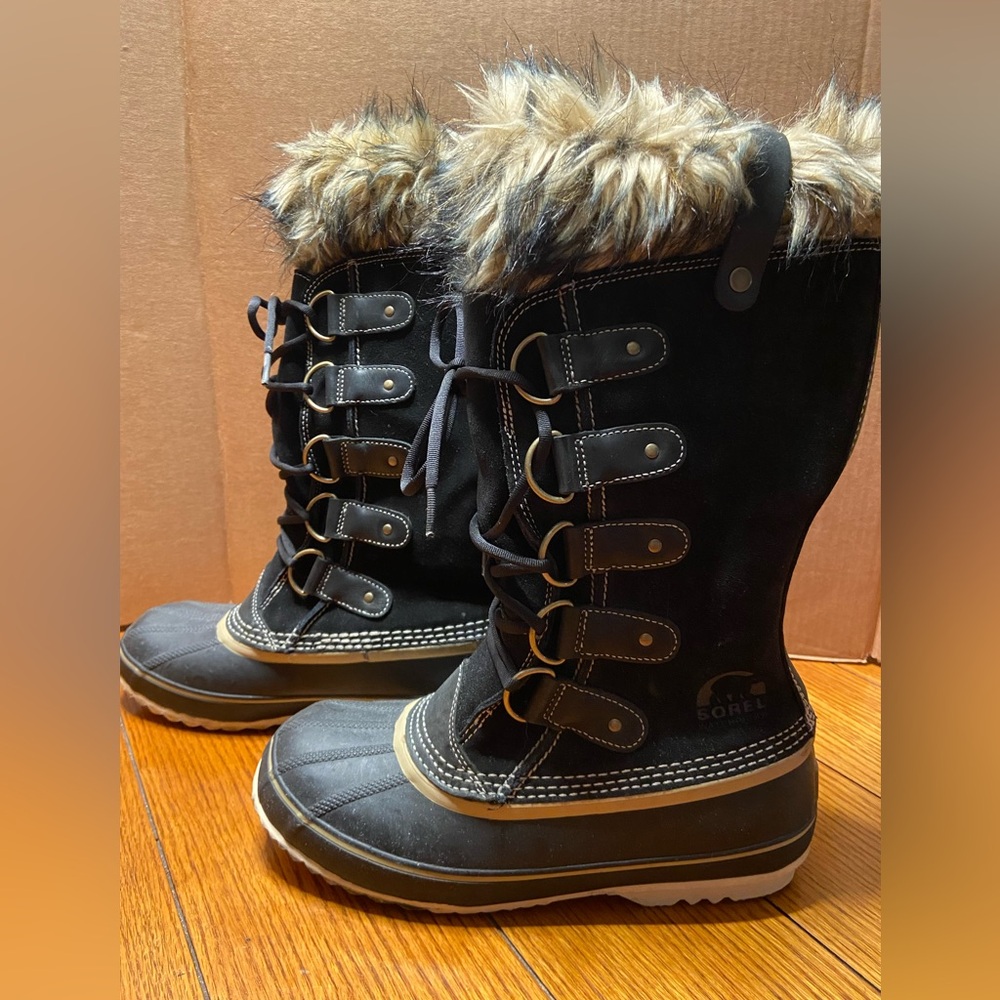 Sorel Joan Of Arctic Black Waterproof Womens Snow Boots Size 9